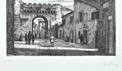 Roman View - Etching by Giuseppe Malandrino - 1970s