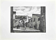 Roman View - Etching by Giuseppe Malandrino - 1970s