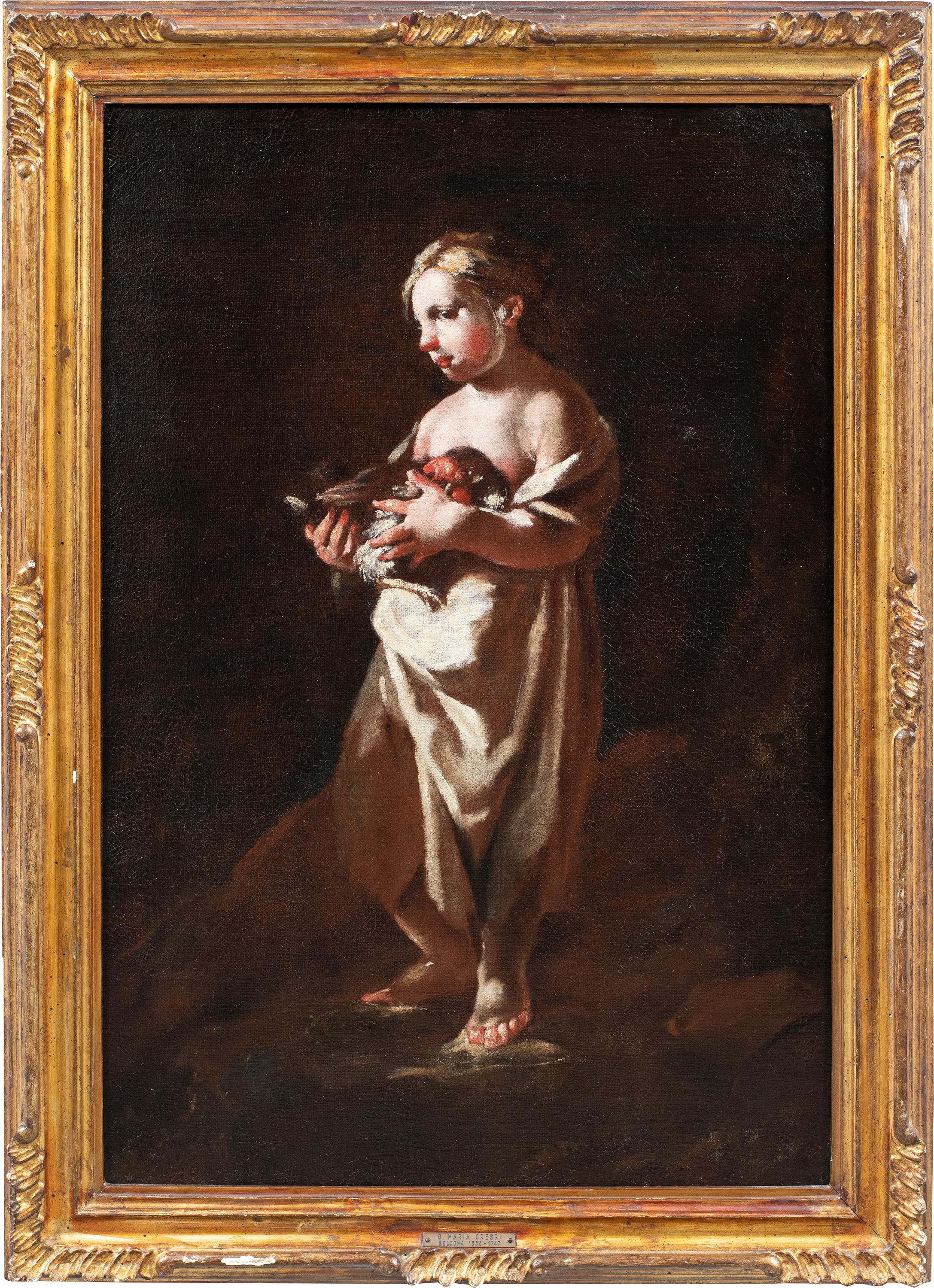 Giuseppe Maria Crespi (maître bolonais) - Paire de peintures de figures du XVIIIe siècle - Black Portrait Painting par Giuseppe Maria Crespi, called Lo Spagnuolo