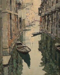 Giuseppe Marino (1903-1975) - Framed Mid 20th Century Oil, Poesia Veneziana