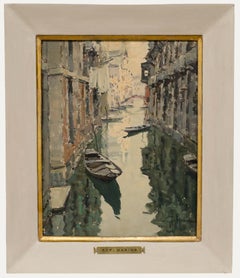 Giuseppe Marino (1903-1975) - Framed Mid 20th Century Oil, Poesia Veneziana