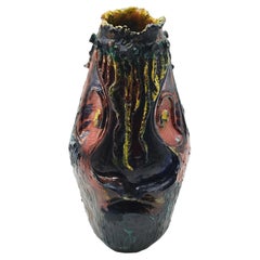 Giuseppe Martinucci per Fama Ascoli Vaso in Ceramica Multicolor, Italia Años 70