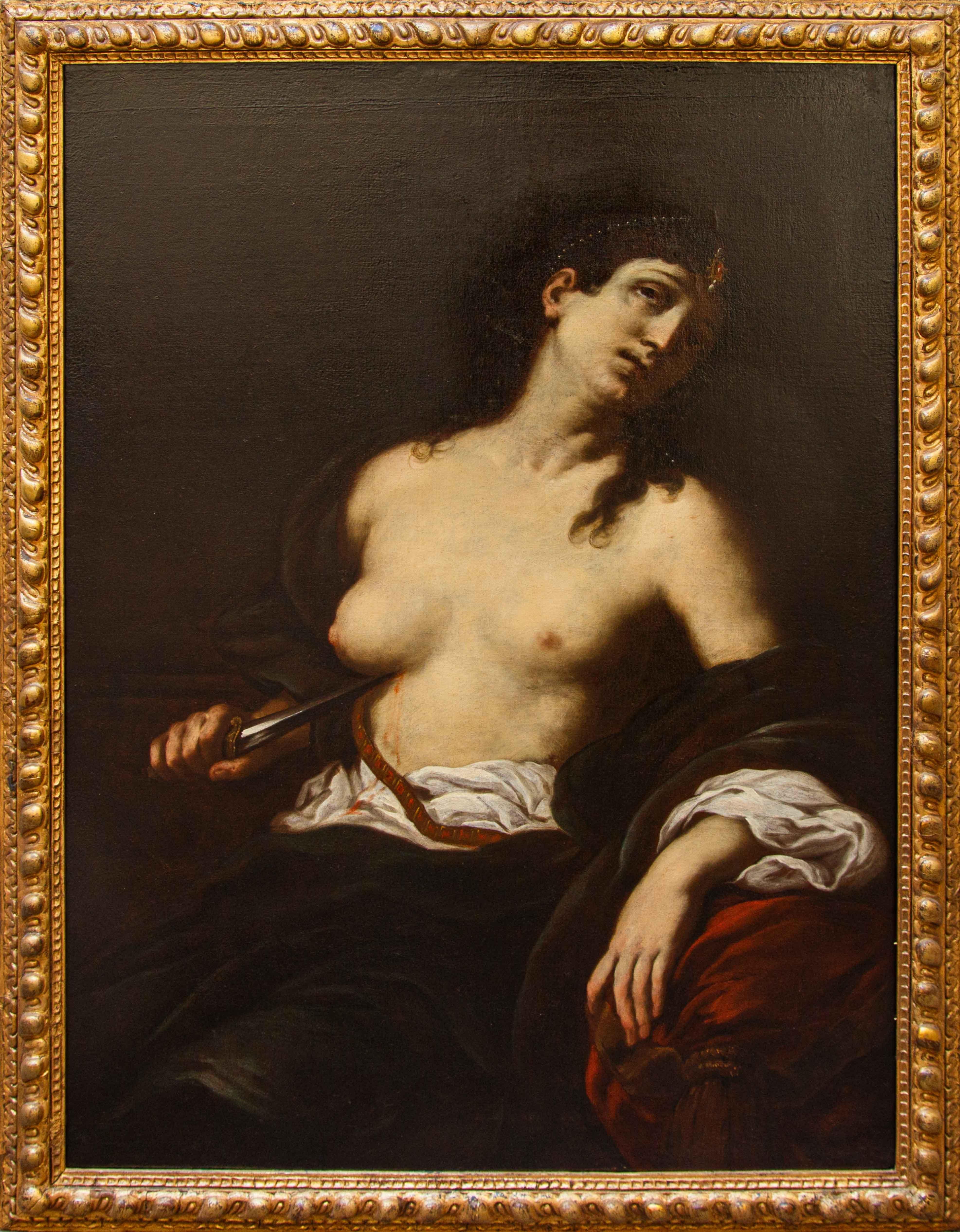 Giuseppe Marullo (Orta di Atella 1615 - Naples 1685) Nude Painting – Suicidio di Lucrezia dipinto di Giuseppe Marullo