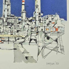 The Factory - Lithograph by Giuseppe Megna - 1980
