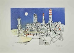 La Fábrica - Litografía de Giuseppe Megna - 1980