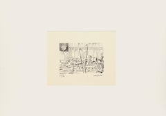Workshop - Original Lithograph on Paper by Giuseppe Megna - 1980 ca.