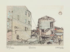 Werkstatt – Lithographie auf Papier von Giuseppe Megna – 1980, ca.