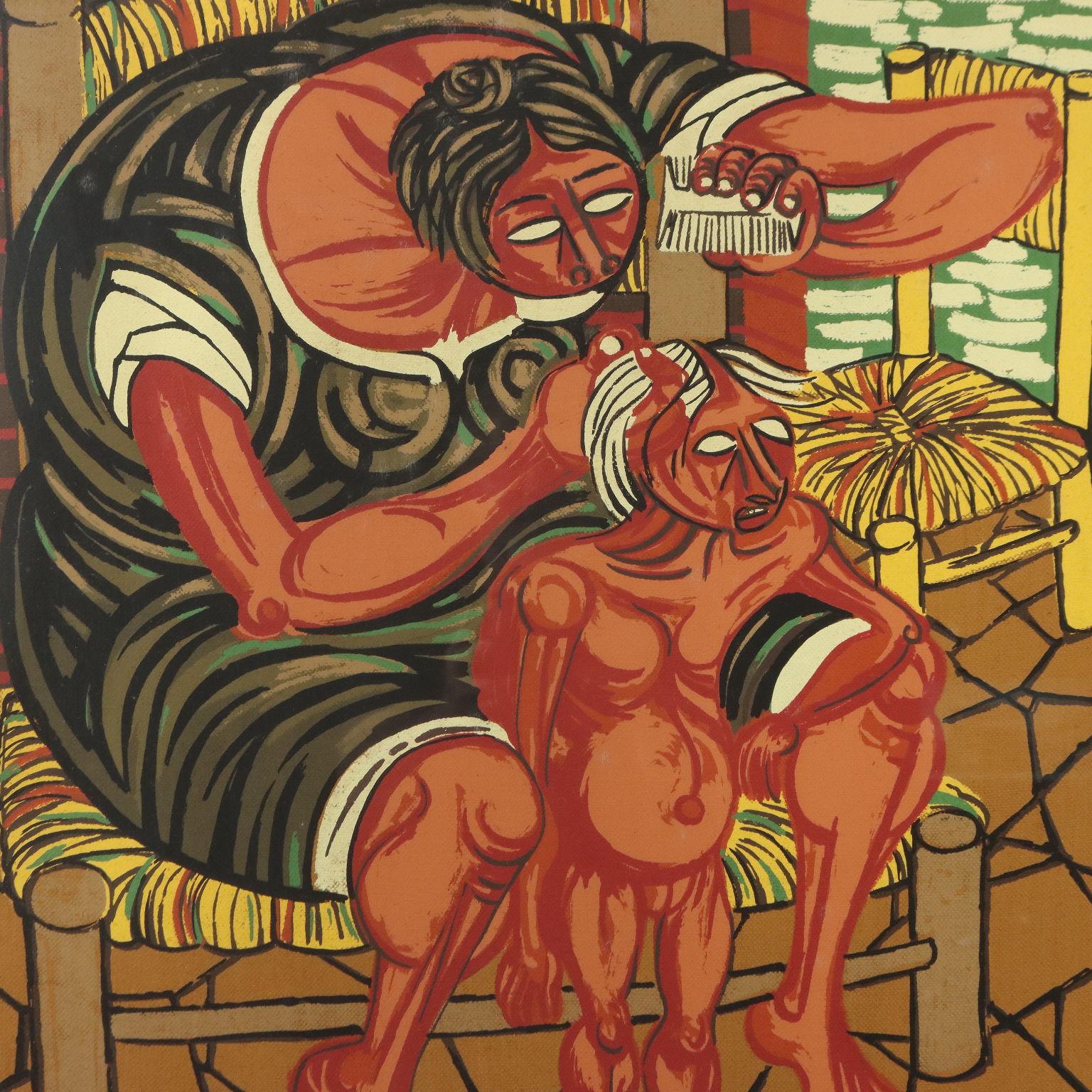 Madre con  Bambino - Contemporary Painting by Giuseppe Migneco