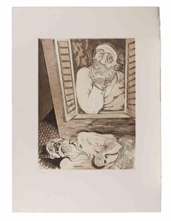 Indifferent Serenity - Etching by Giuseppe Migneco - 1980s