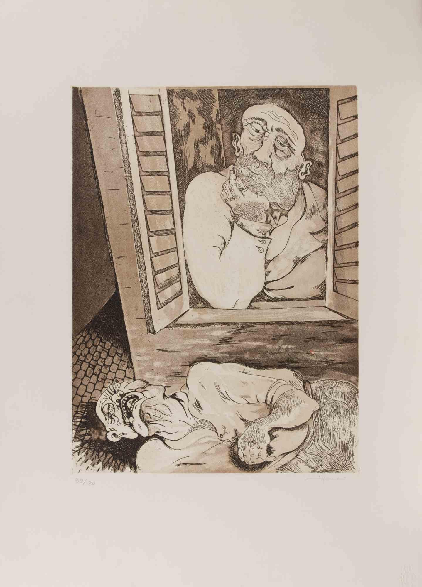 Etching and aquatint by Giuseppe Migneco, realized in 1980s.

Hand signed and numbered in pencil.

Edition of 120.

Very good condition.
