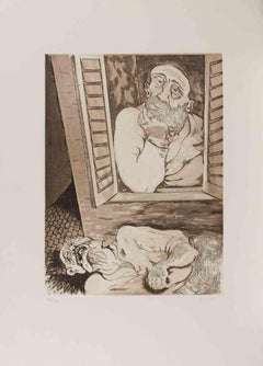 Indifferent Serenity - Etching by Giuseppe Migneco - 1980s