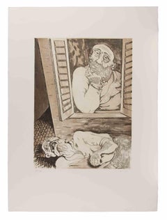 Indifferent Serenity - Etching by Giuseppe Migneco - 1980s