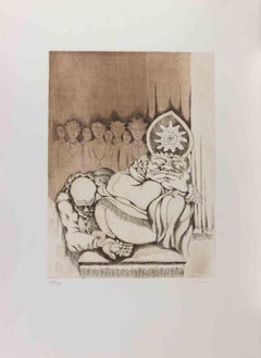 El Papa - Aguafuerte de Giuseppe Migneco - Años 80