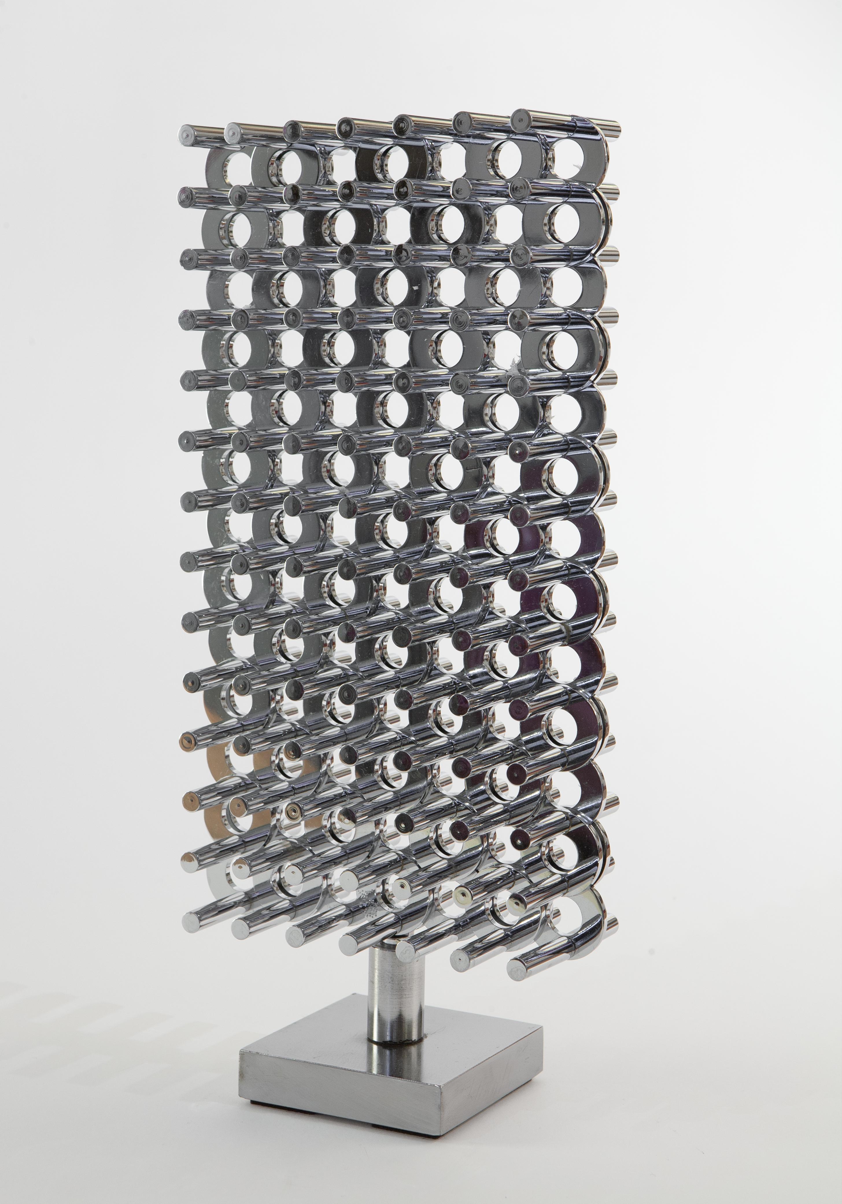Giuseppe Minoretti Abstract Sculpture - Chrome-plated brass frame