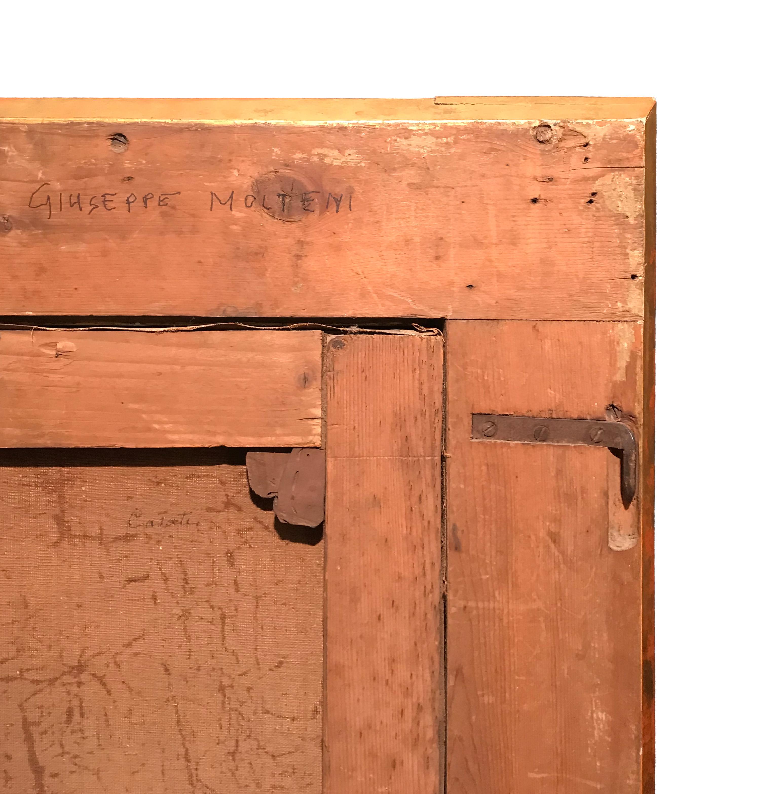 Giuseppe Molteni, Porträt einer Frau, Öl auf Leinwand, 19. Jahrhundert im Angebot 12