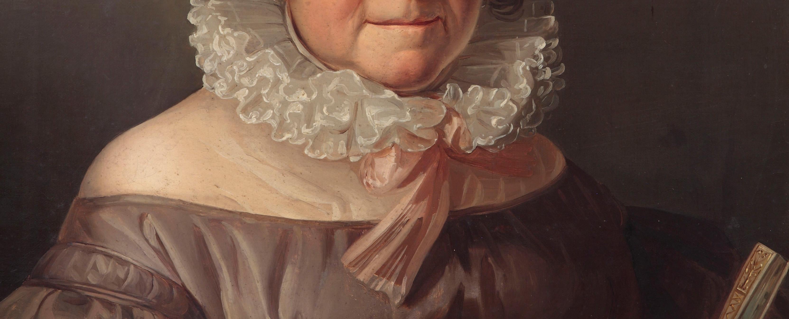 Giuseppe Molteni, Porträt einer Frau, Öl auf Leinwand, 19. Jahrhundert im Angebot 5