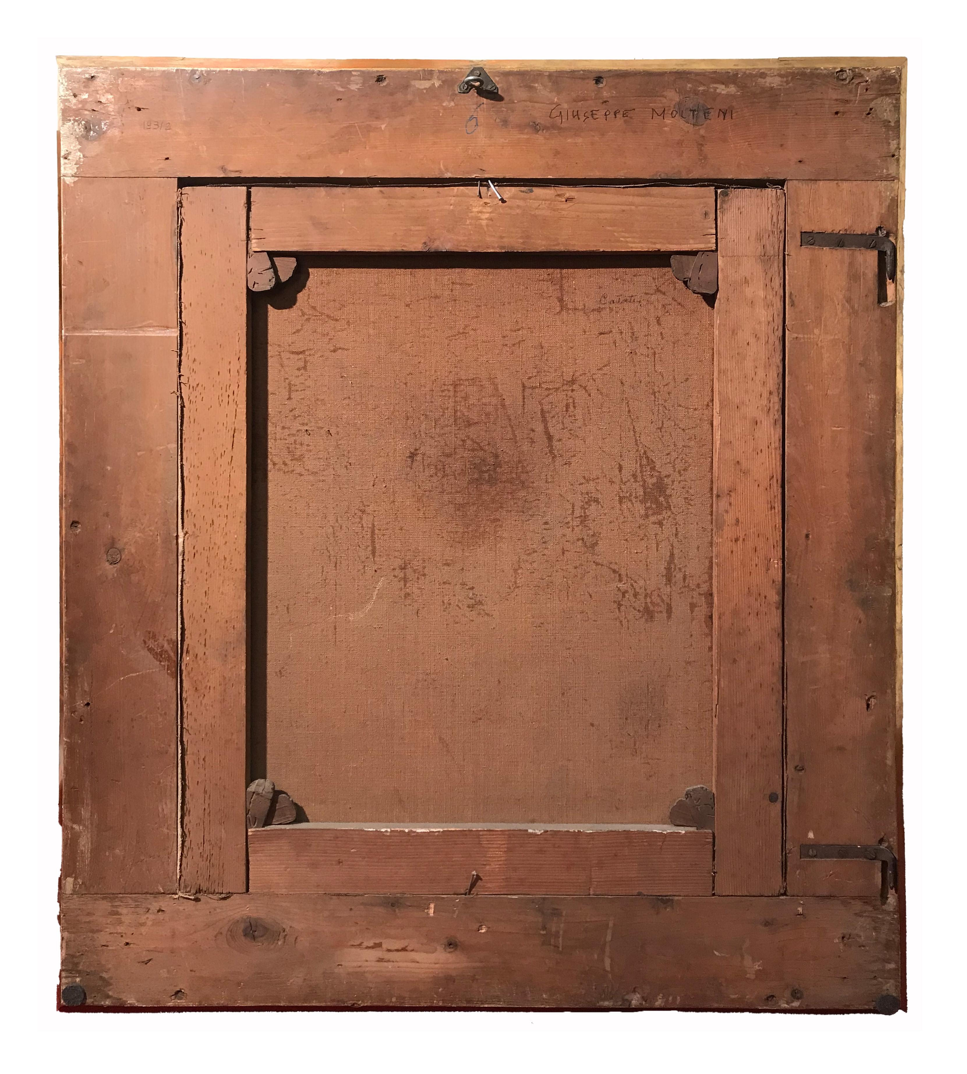 Giuseppe Molteni, Porträt einer Frau, Öl auf Leinwand, 19. Jahrhundert im Angebot 14