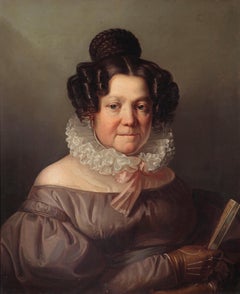 XIXe siècle Par Giuseppe Molteni Portrait de femme Huile sur toile