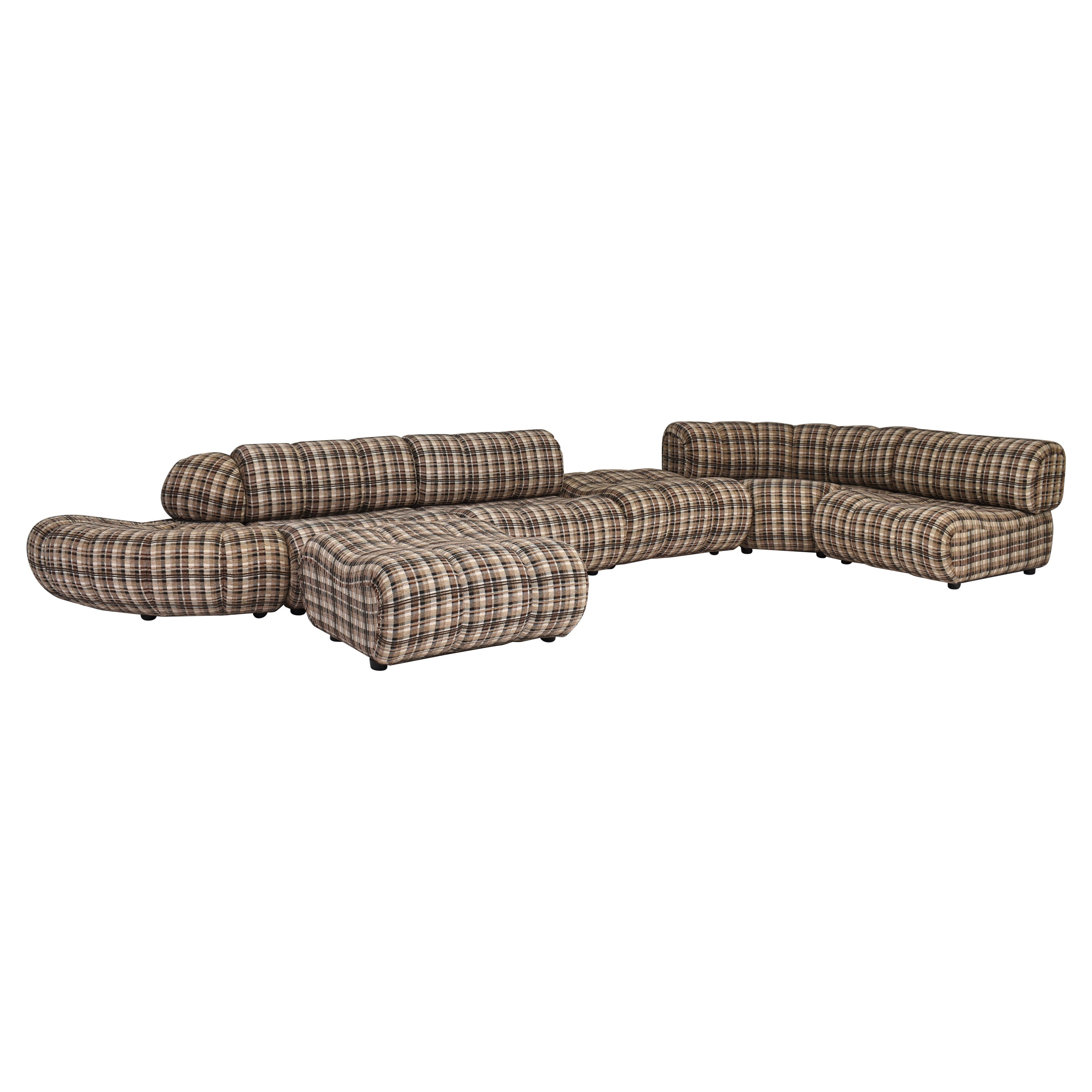Giuseppe Munari Channeled Sectional Sofa by Poltrona Munari, Italy, circa 1970