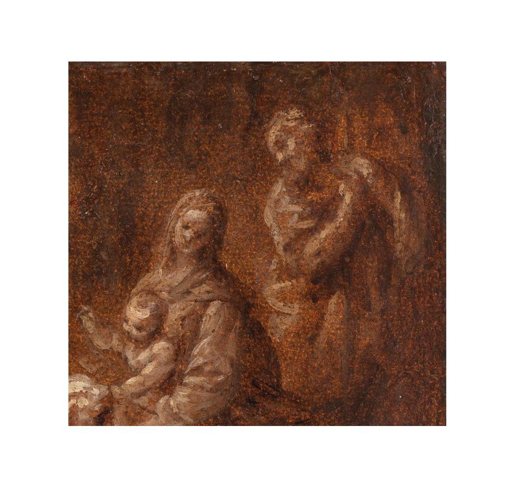 XVII secolo di Giuseppe Nuvolone Adorazione dei Magi Olio su carta e tela in vendita 3