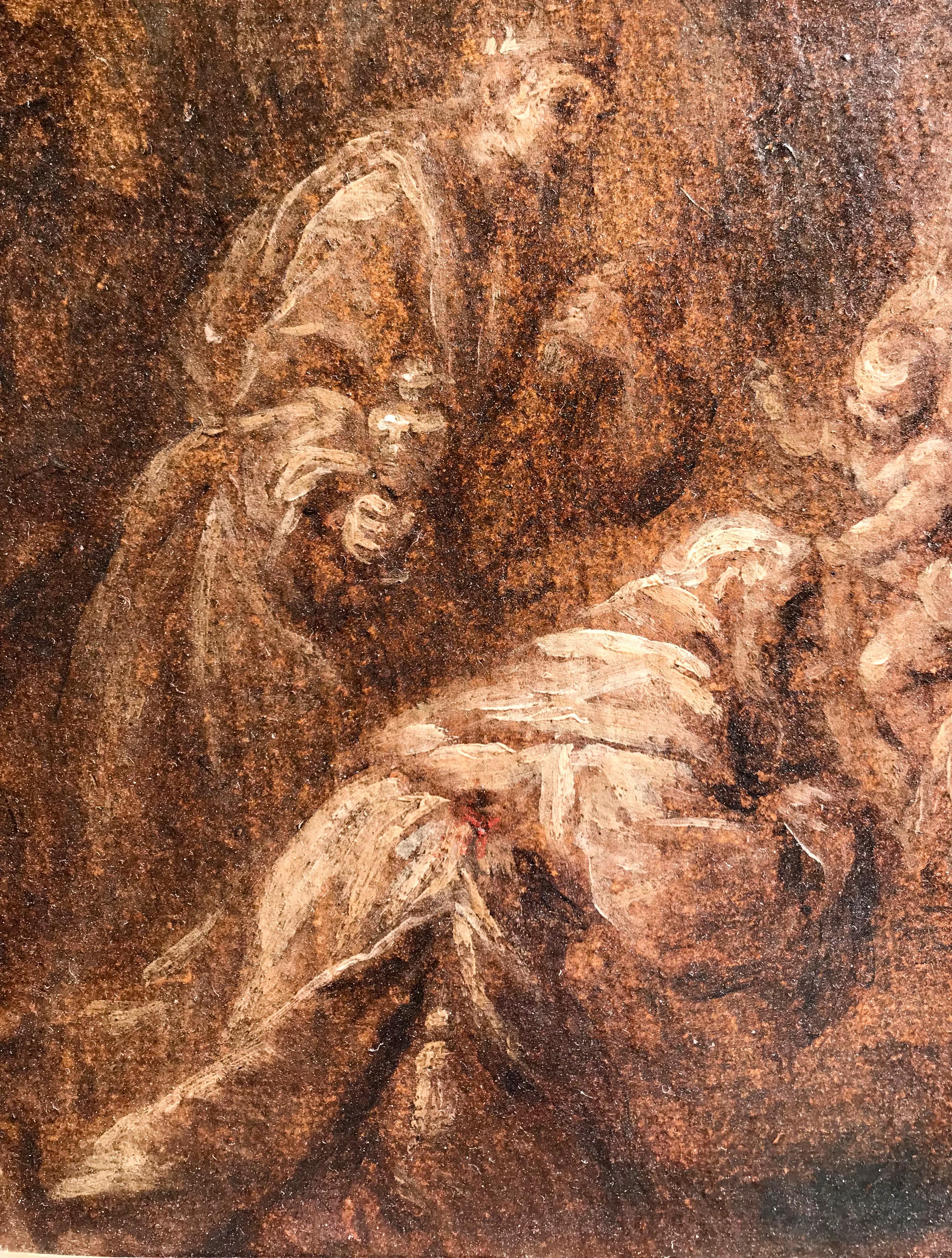 XVII secolo di Giuseppe Nuvolone Adorazione dei Magi Olio su carta e tela in vendita 4