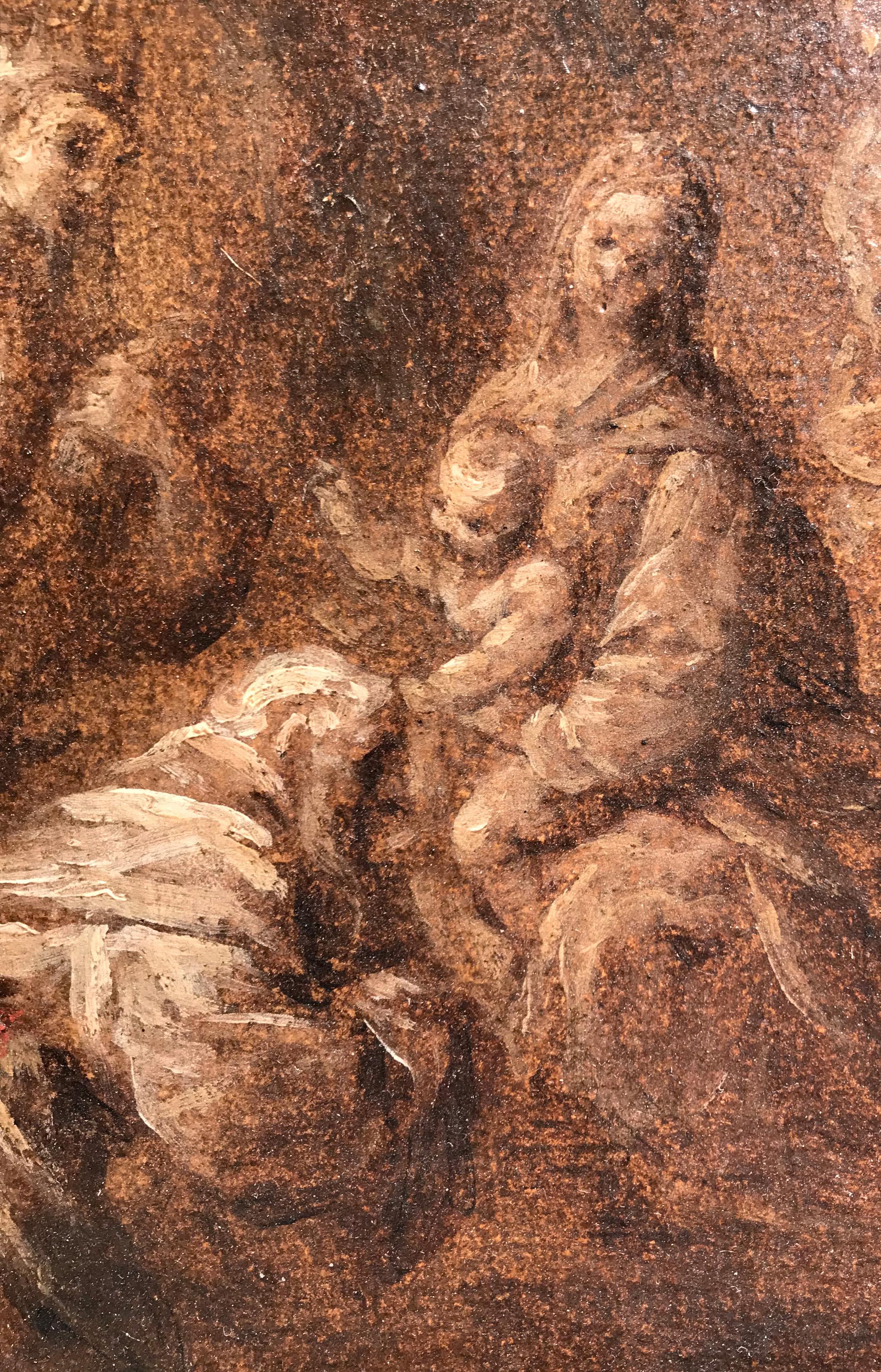 XVII secolo di Giuseppe Nuvolone Adorazione dei Magi Olio su carta e tela in vendita 5