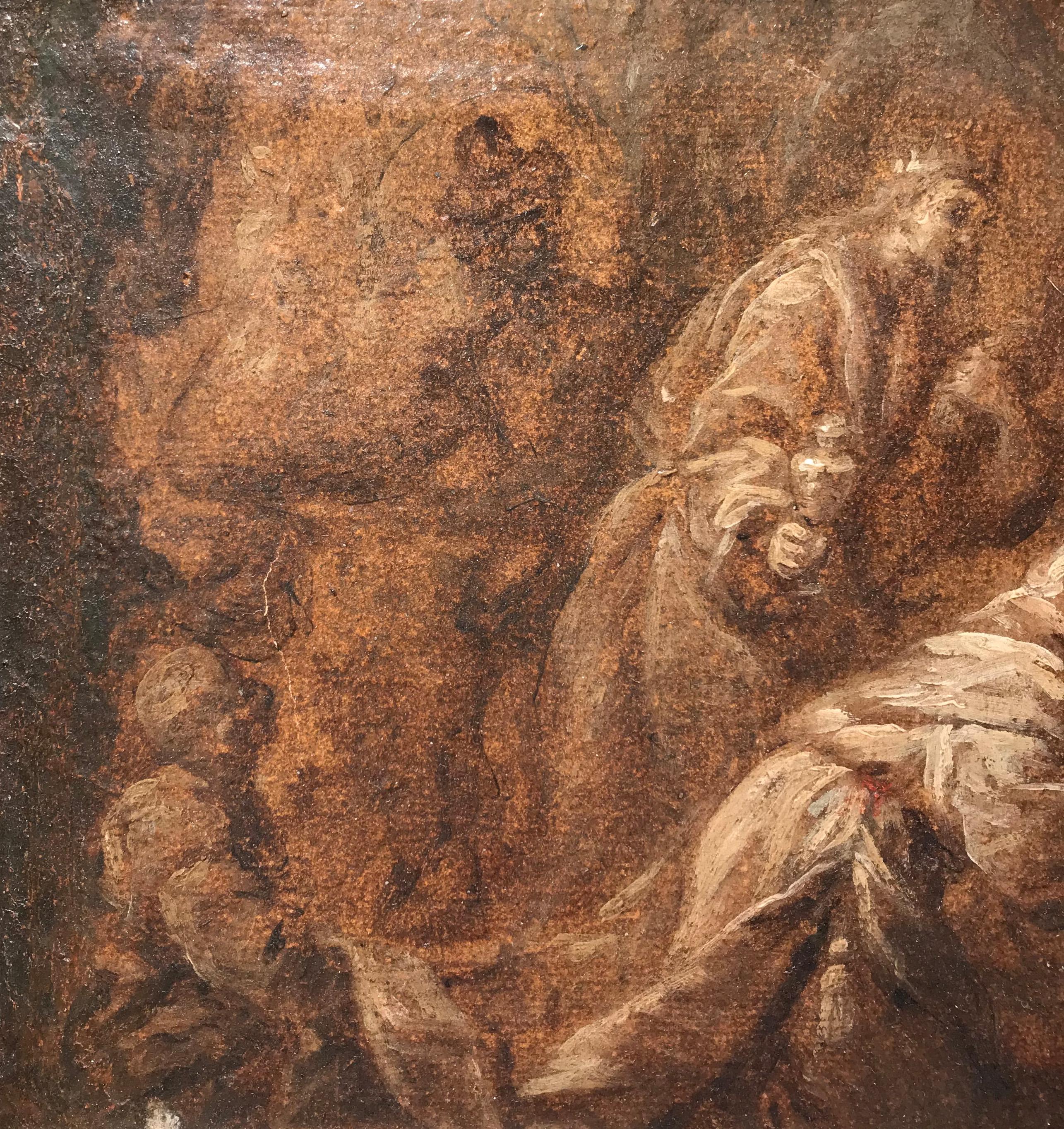 XVII secolo di Giuseppe Nuvolone Adorazione dei Magi Olio su carta e tela in vendita 7