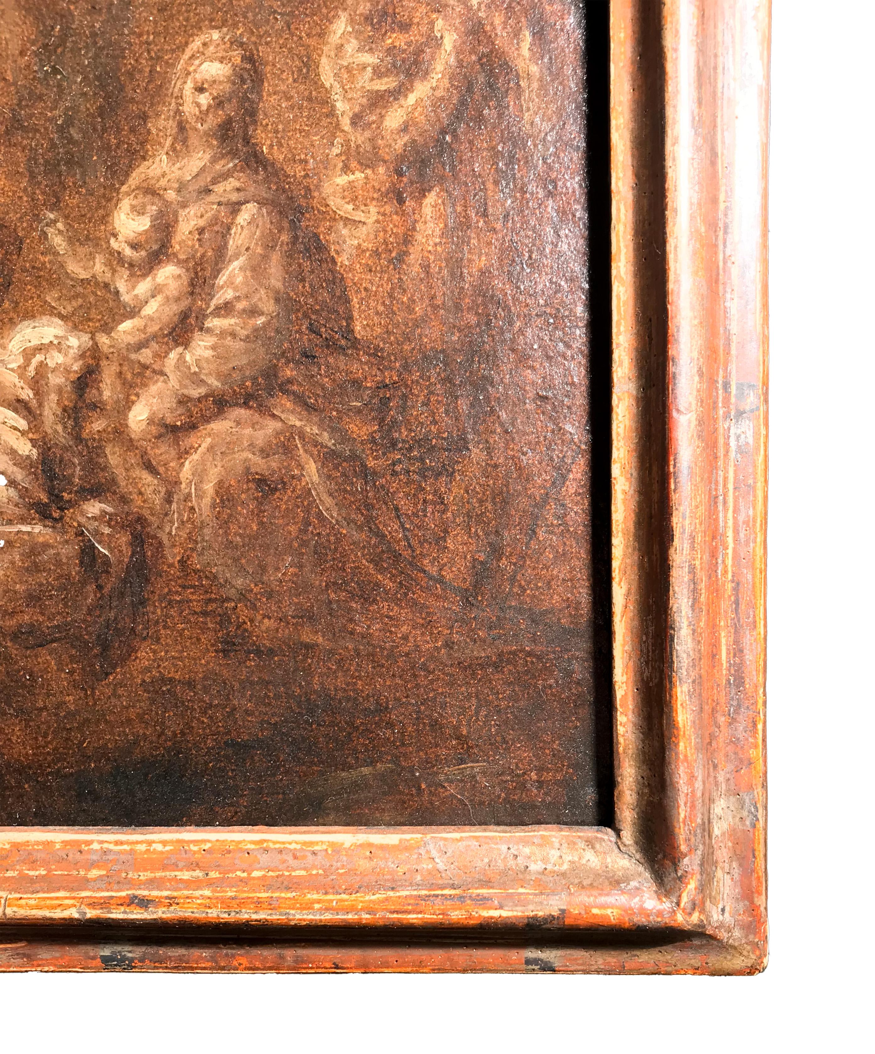 XVII secolo di Giuseppe Nuvolone Adorazione dei Magi Olio su carta e tela in vendita 8