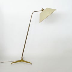 Giuseppe Ostuni adjustable brass floor lamp for Oluce, Italy 1950s