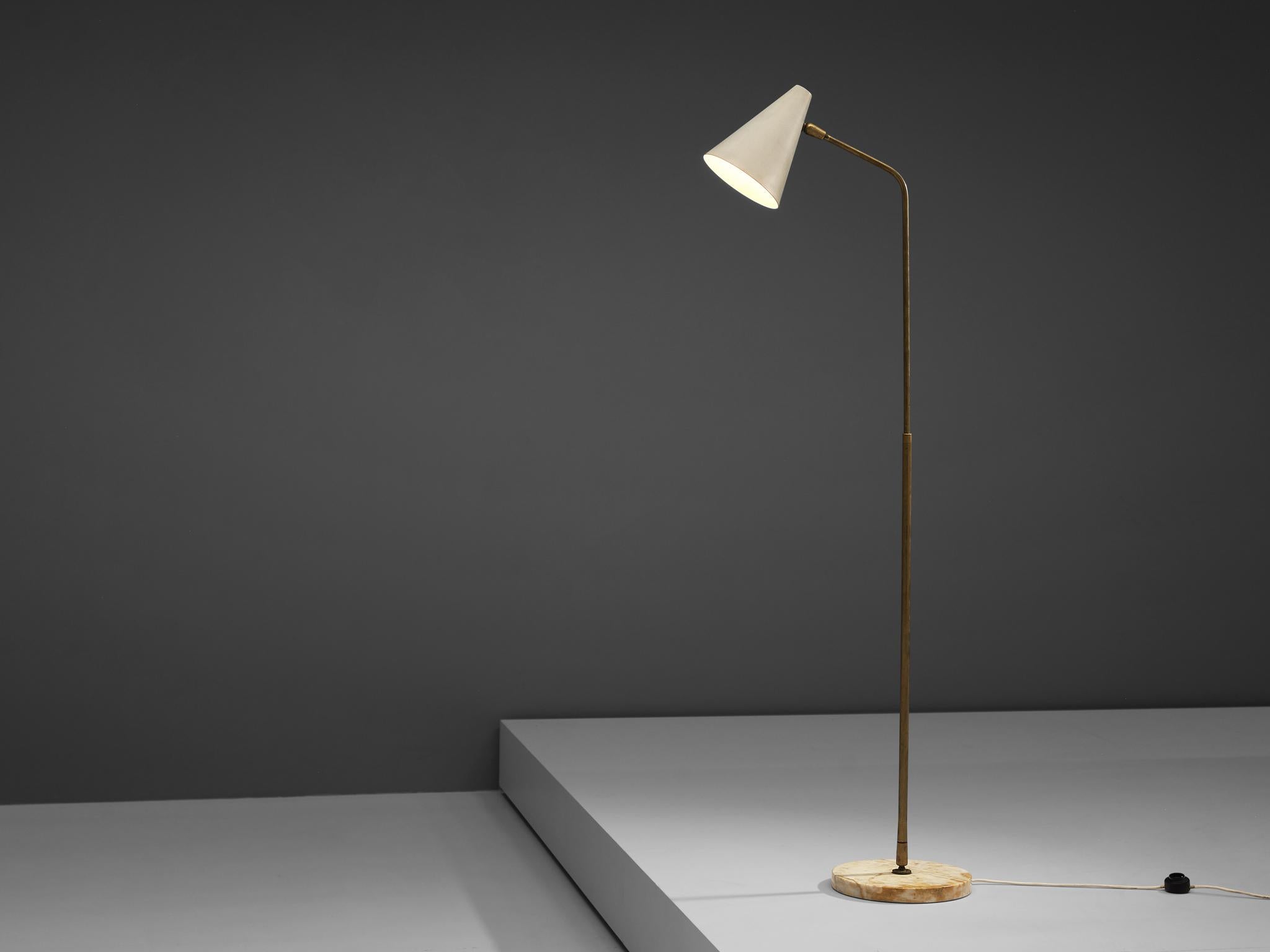 Mid-20th Century Giuseppe Ostuni Adjustable Floor Lamps in Marble and Metal