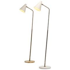 Giuseppe Ostuni Adjustable Floor Lamps in Marble and Metal