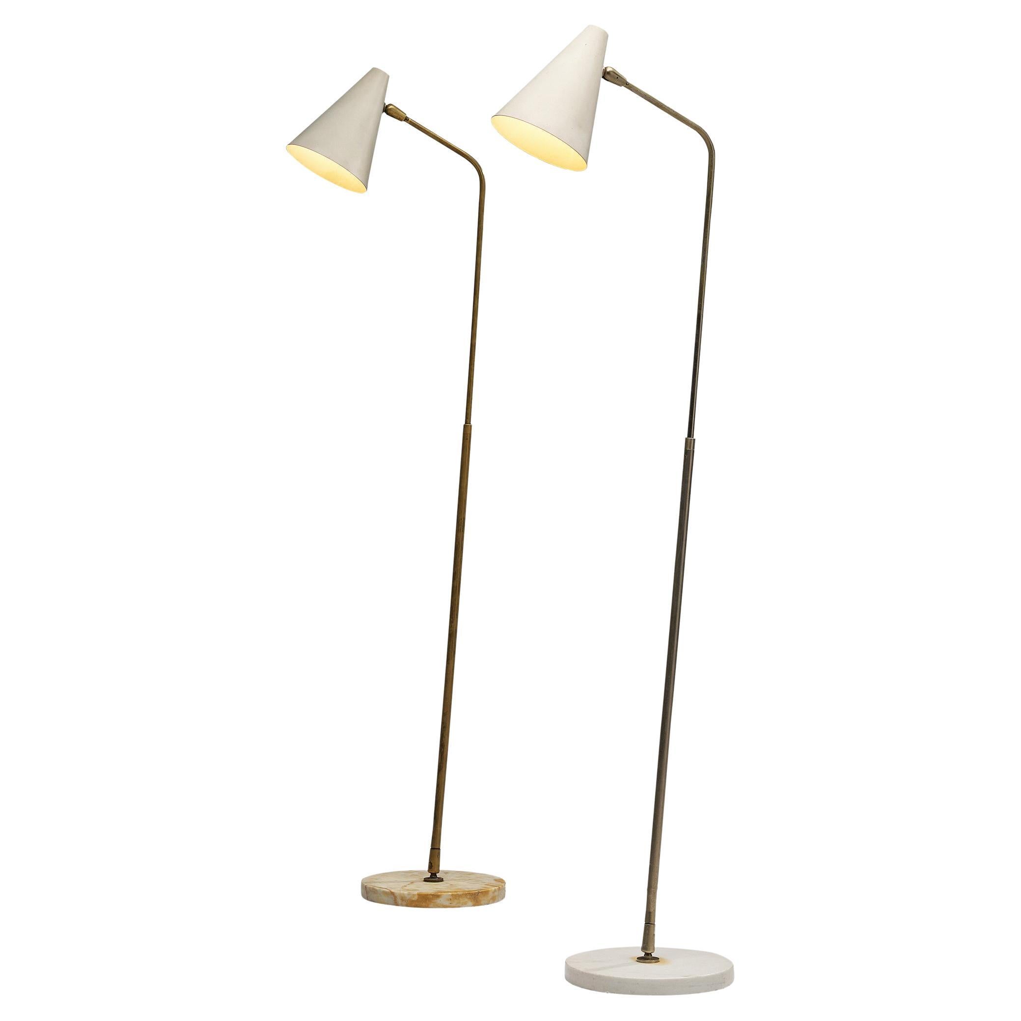 Adjustable Floor Lamp in Glass and Metal For Sale at 1stDibs