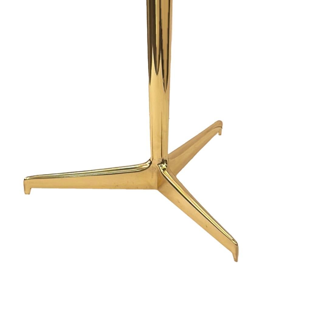 Giuseppe Ostuni Attributed Brass Occasional Table with Lava StoneTop 1960s In Excellent Condition For Sale In New York, NY