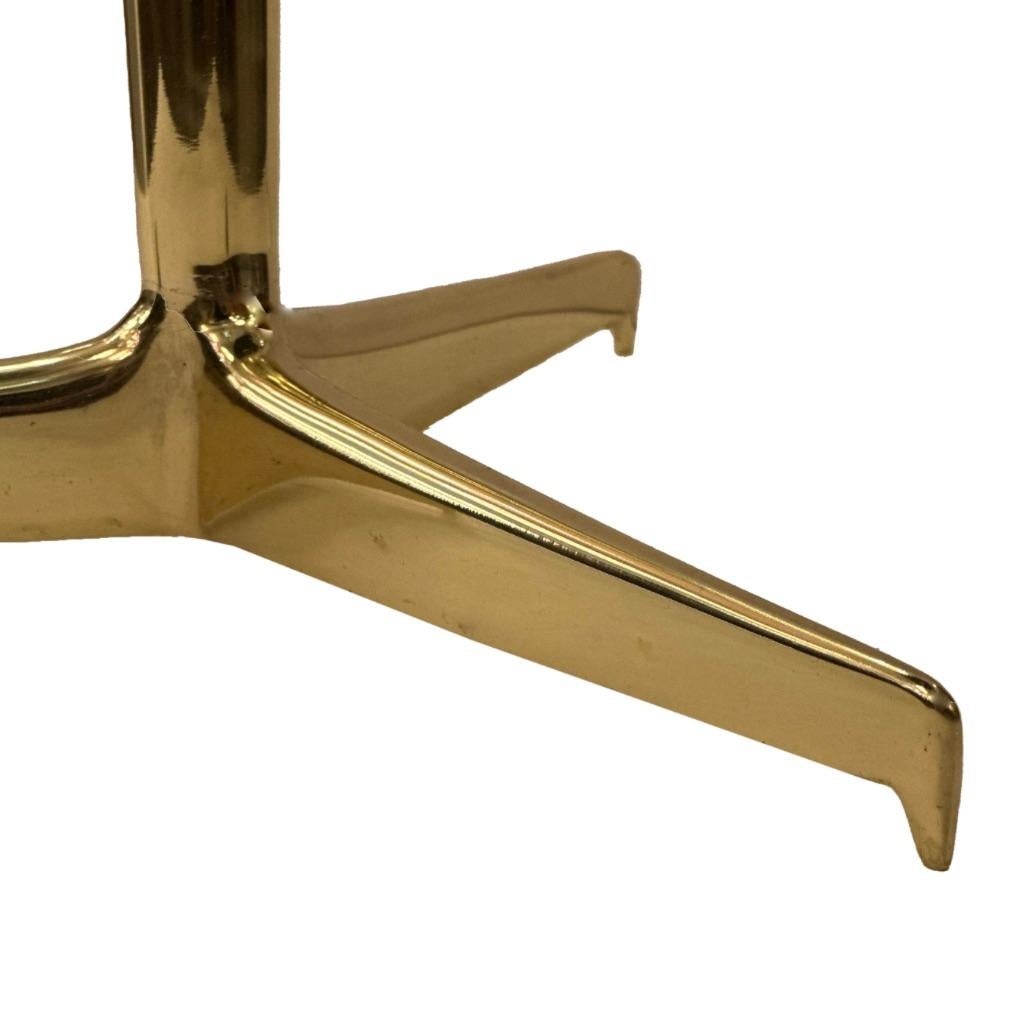 Mid-20th Century Giuseppe Ostuni Attributed Brass Occasional Table with Lava StoneTop 1960s For Sale