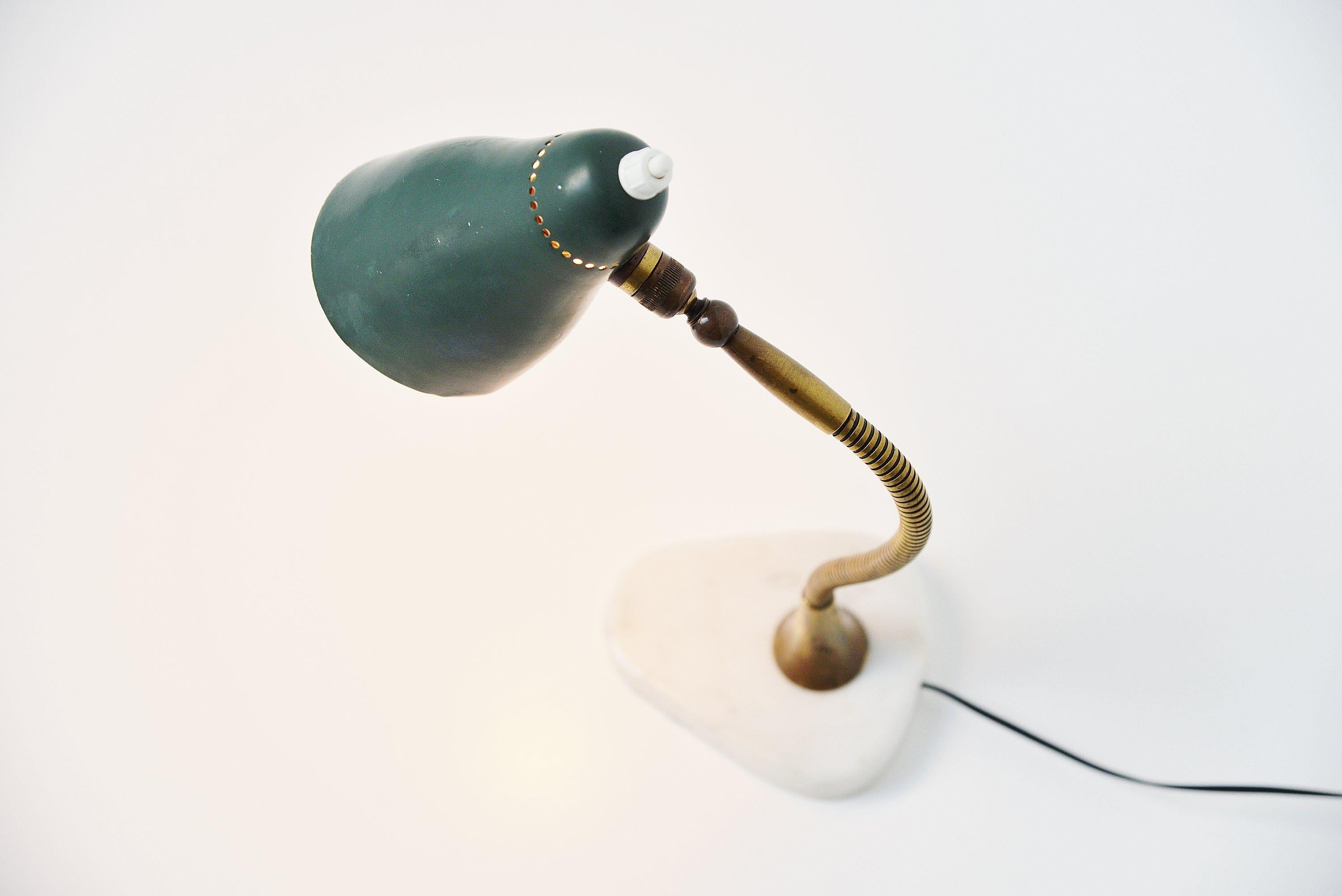 Cold-Painted Giuseppe Ostuni Attributed Table Lamp, Italy, 1955