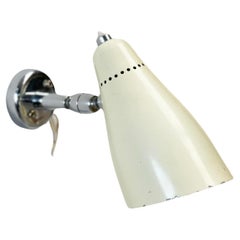 Vintage Giuseppe Ostuni chrome white wall lamp