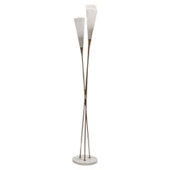 Giuseppe Ostuni design Trio perspex lights brass metal structure floor light