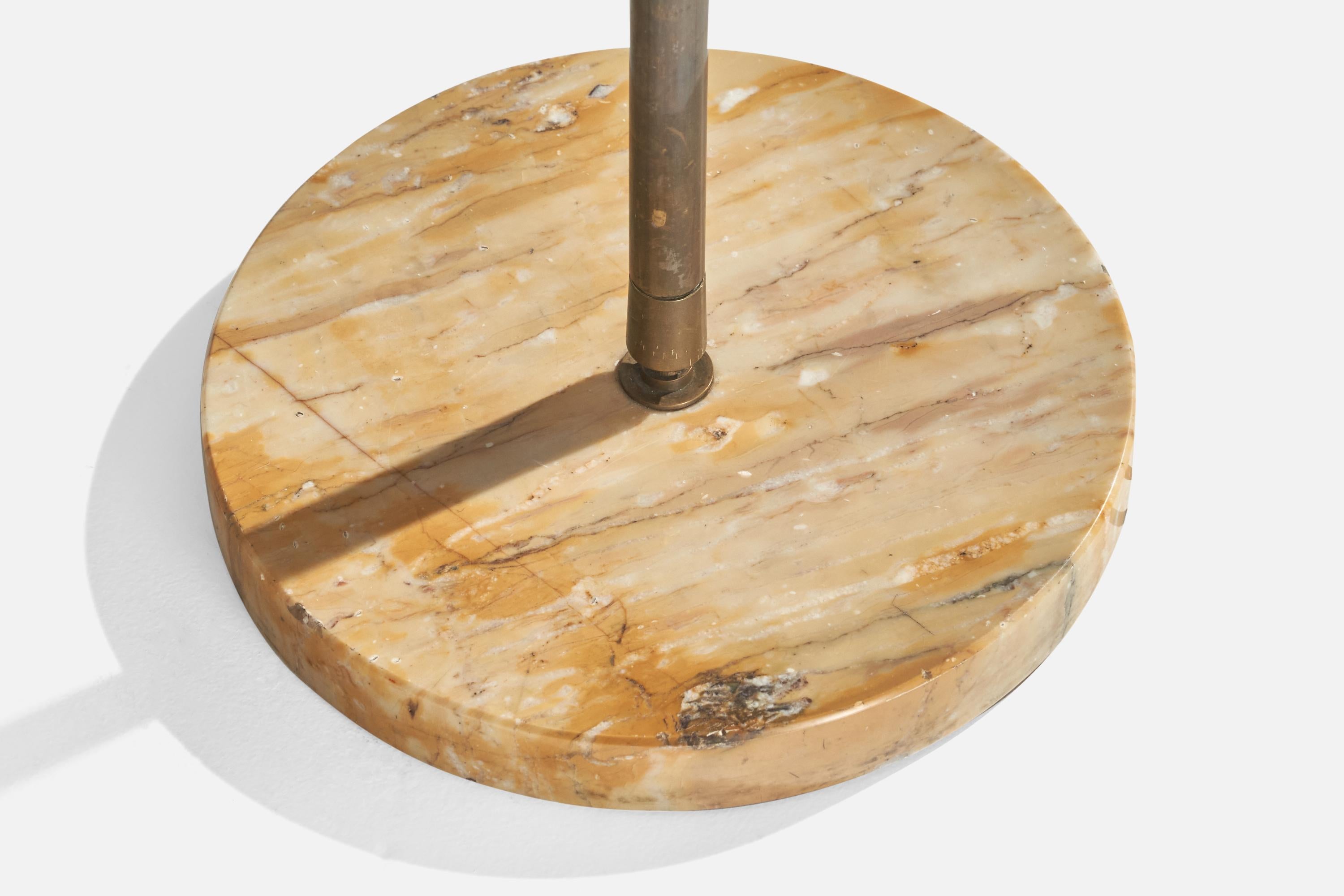 Giuseppe Ostuni, Floor Lamp, Brass, Metal, Marble, Italy, 1950s For Sale 1