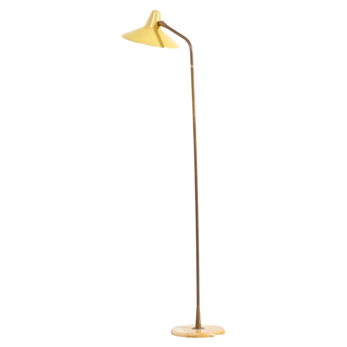 Giuseppe Ostuni Floor Lamp for O-Luce in Brass and Metal, Italy, 1950s