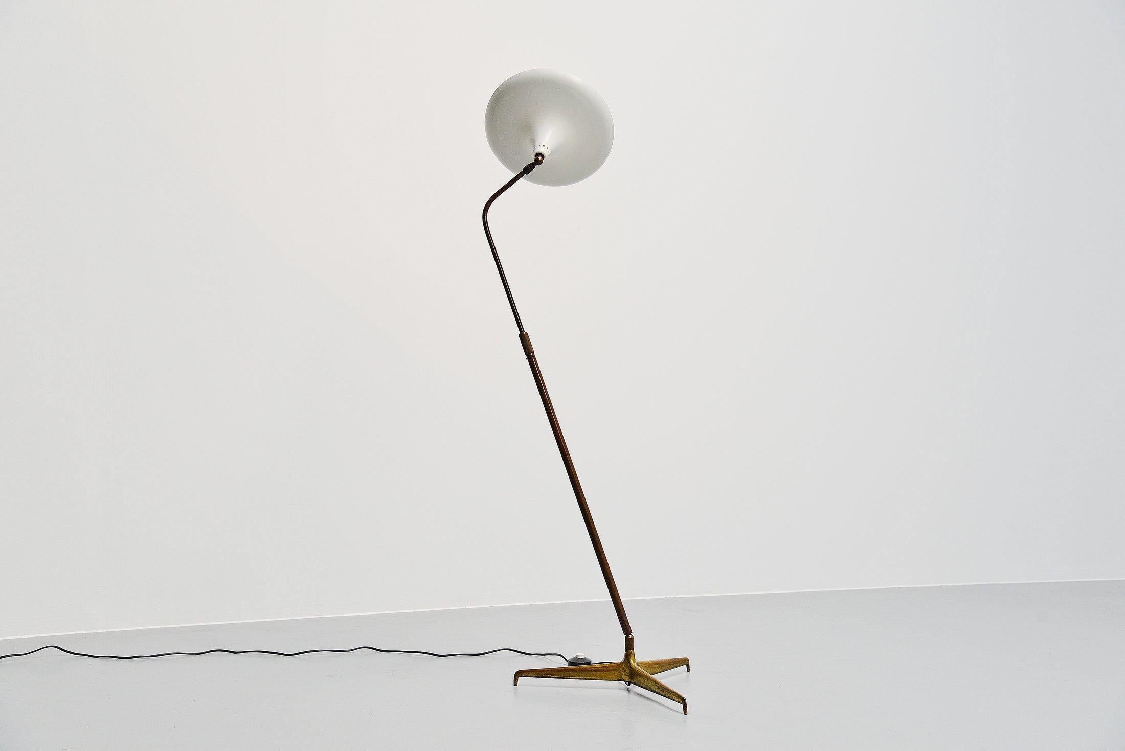 Aluminum Giuseppe Ostuni Floor Lamp Model O-Luce, 1950