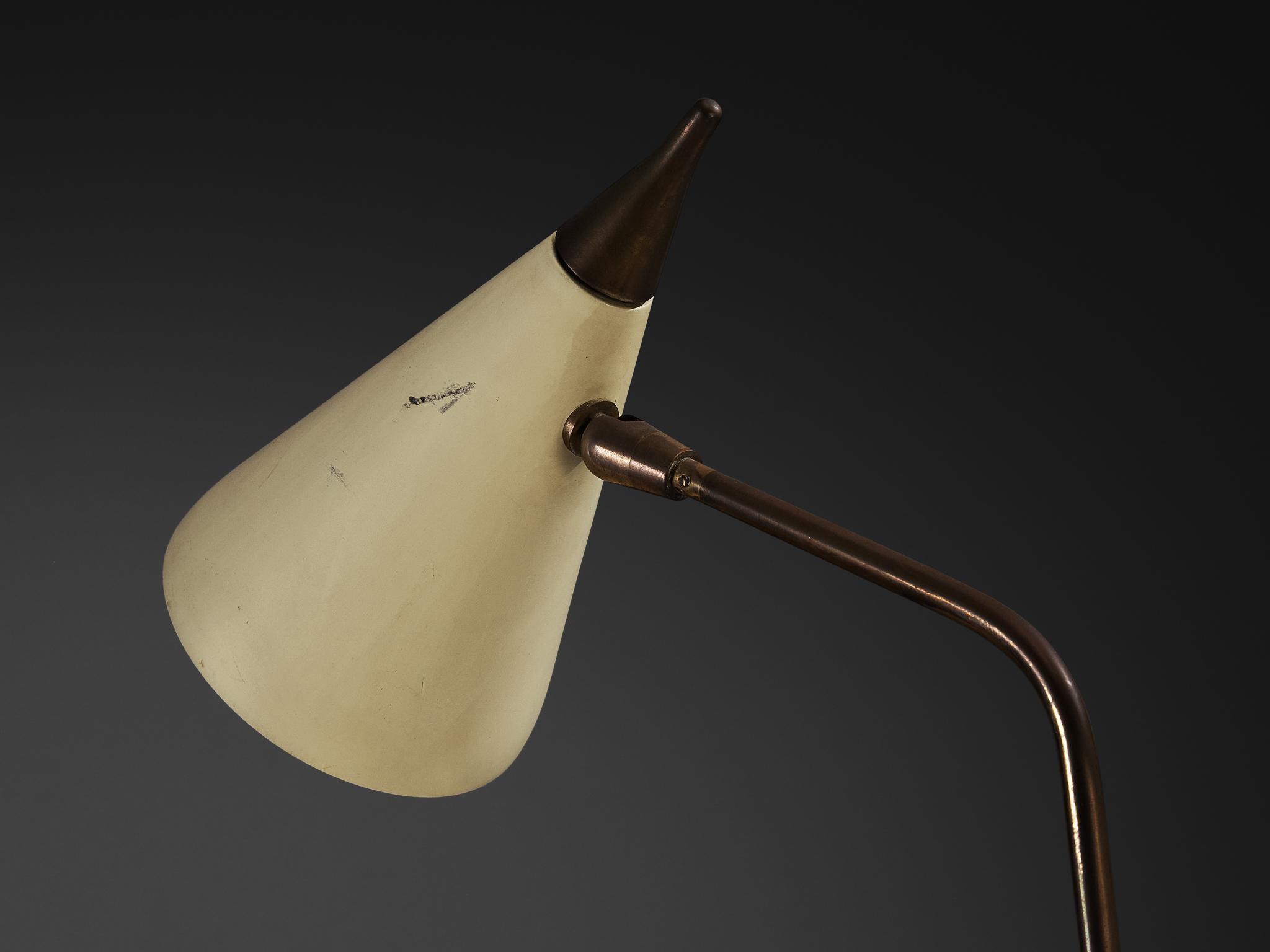 Giuseppe Ostuni per O-Luce Lampada da terra a due bracci '339/2' in marmo e ottone in vendita 1