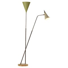 Giuseppe Ostuni für O-Luce '339/2' Zweiarmige Stehleuchte aus Marmor und Messing