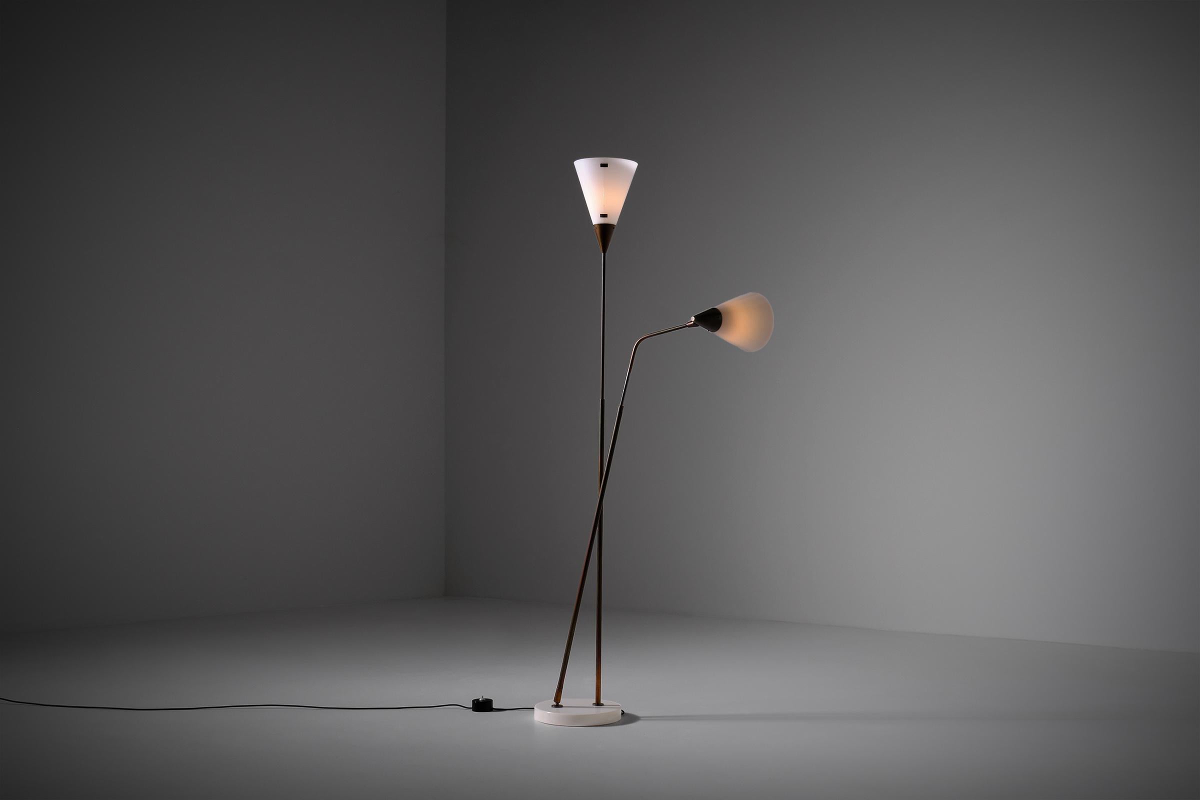 Italian Giuseppe Ostuni for O-Luce Adjustable Floor Lamp, Italy 1952