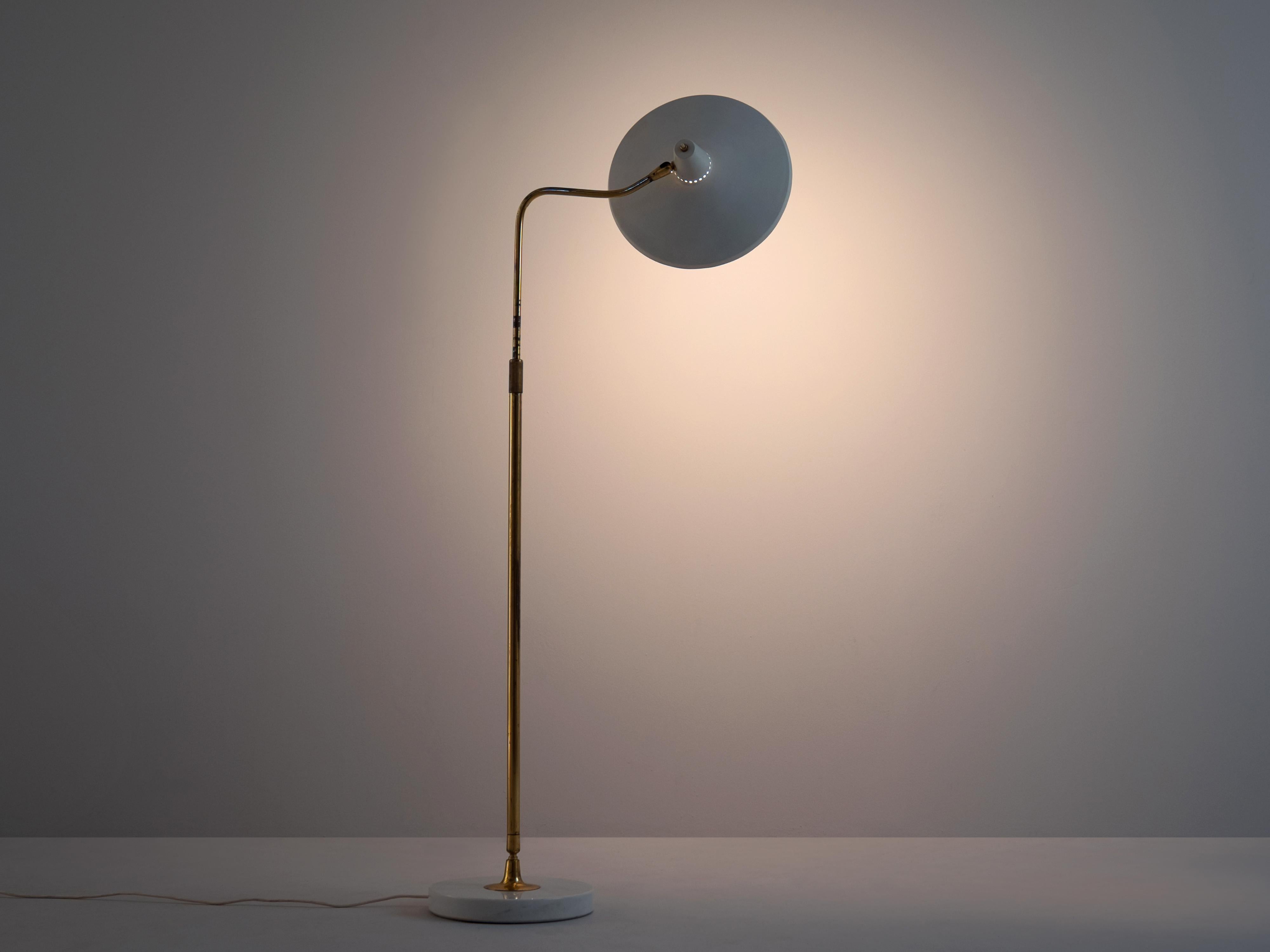 Italian Giuseppe Ostuni for O-Luce Floor Lamp '301C' in Brass and Marble