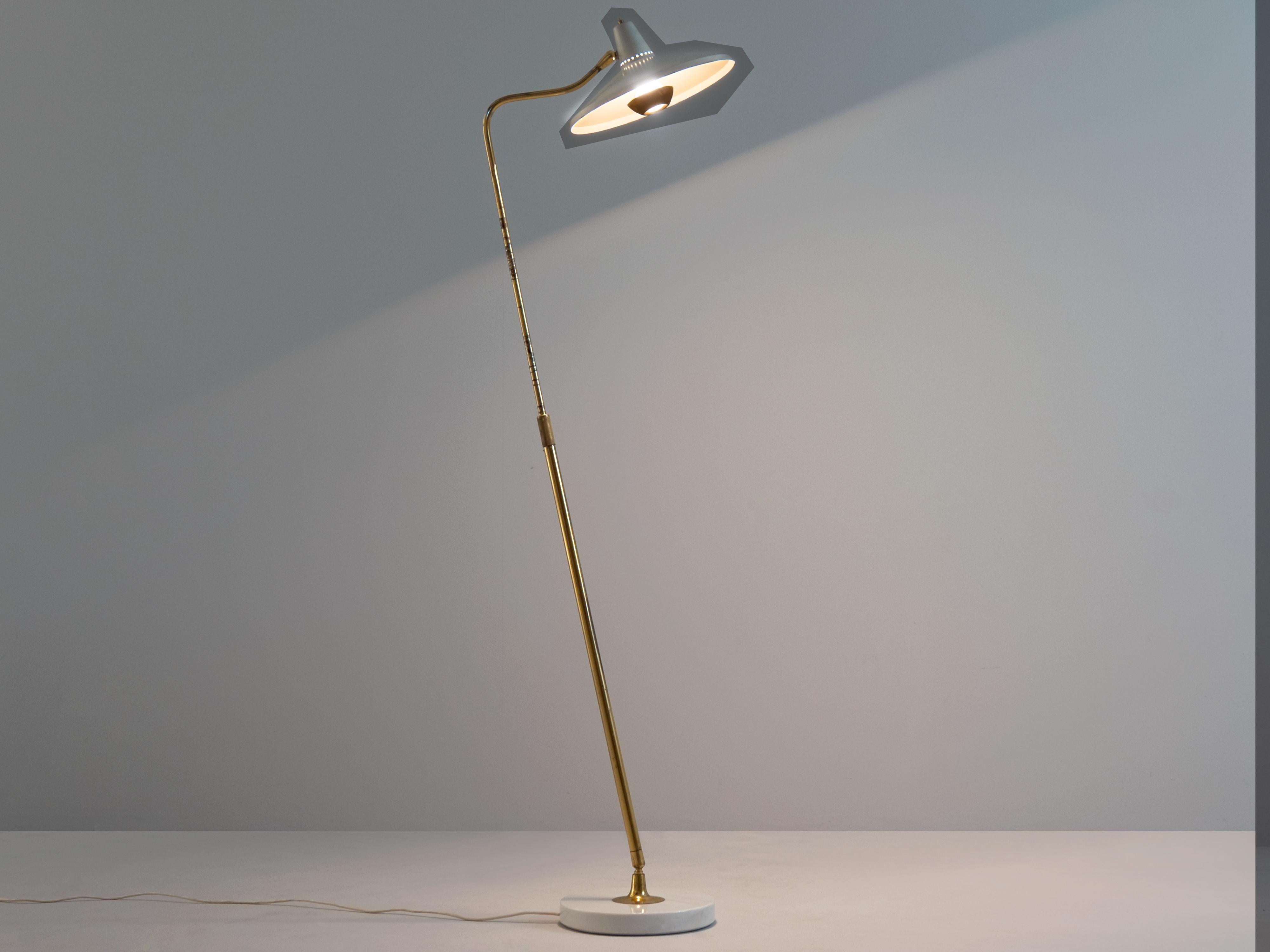 Giuseppe Ostuni for O-Luce Floor Lamp '301C' in Brass and Marble 2