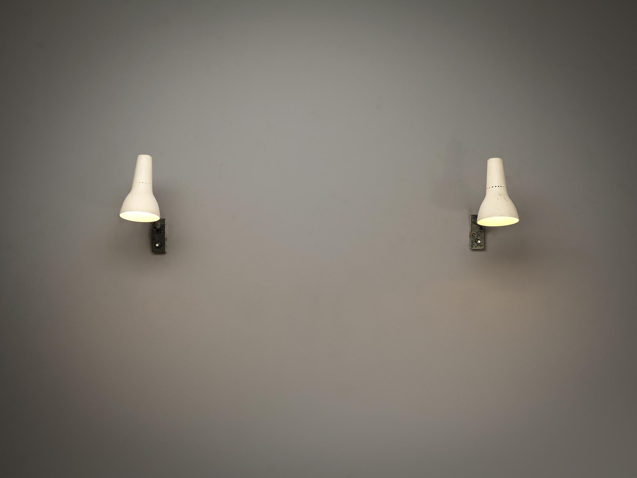 Giuseppe Ostuni for O-Luce Pair of Wall Lights in Nickel-Plated Brass  3