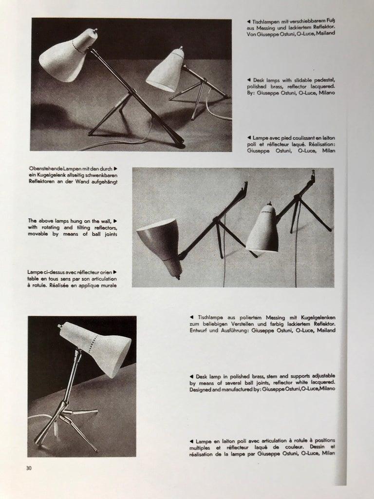 Giuseppe Ostuni, Modell #215 'Ochetta' Wand- oder Tischlampe aus Metall und Messing für O-Luce im Angebot 14
