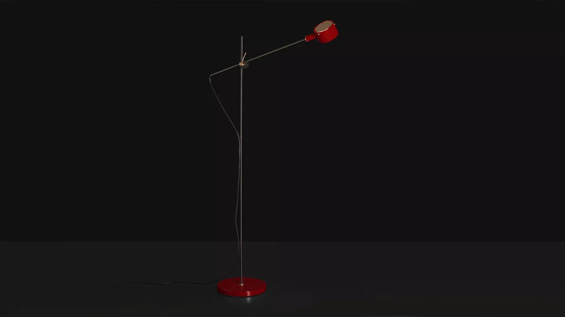 Giuseppe Ostuni Model 352 'G.O.' Floor Lamp in Black for Oluce For Sale 1