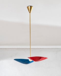 Giuseppe Ostuni Pendant Lamp for Oluce, Brass & Metal, 1950s