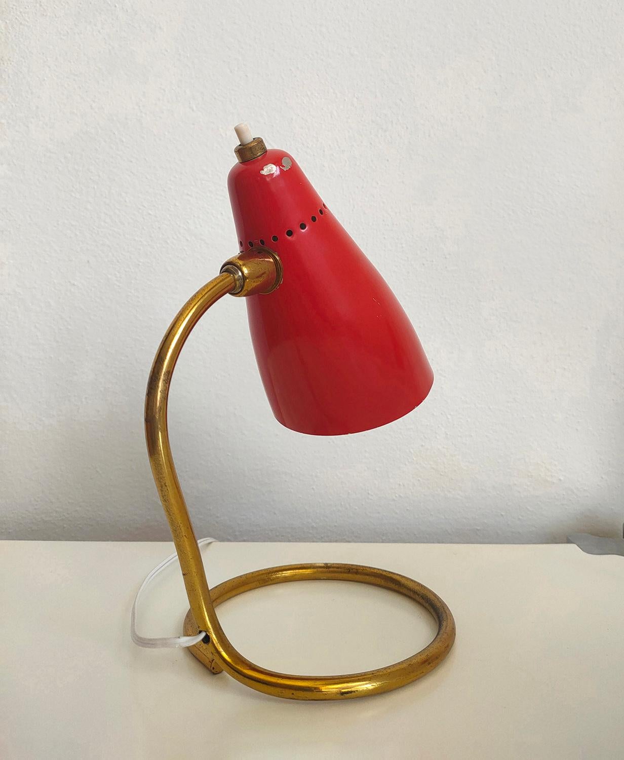 Mid-20th Century Giuseppe Ostuni Set of Two Table Lamps 214 or Vipere by O-luce 1950s Italy For Sale